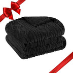 Superior Fleece Boho Jacquard Blanket, Decorative Blankets for Bedroom, Sofa, Fuzzy, Plush, Fluffy, Soft, Cute Room Decor, Beautiful Cover, Comfort Essentials, Arctic Collection, Twin, Black
