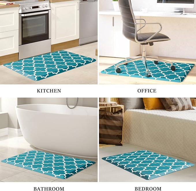 WISELIFE Anti Fatigue Floor Mat - 4/5 Inch Thick Kitchen Mat Non Slip Waterproof Heavy Duty Ergonomic Comfort Mat Durable for Home, Office, Sink, Laundry,(22" x 36", Green)