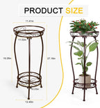 2 Tier Rustproof Iron Plant Stand - Heavy Duty Outdoor Plant Stands For Patio, Balcony Or Garden Or Planter Corner - Plant Stand Indoor (Bronze)