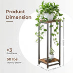 2 Tier Tall Plant Stand Indoor, 32.5" Corner Plant Stands for Indoor Plants Multiple, Multi-Functional Small Side Table for indoor Plants