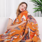 Boho Large Throw Blanket, 100% Organic Cotton Breathable Soft Bed Throw - Floral Bird Farmhouse Decor Blanket for Sofa Couch Chair Quilt and Gift. 91" x 98"- Colorful