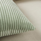 Fancy Homi 2 Packs Sage Green Lumbar Decorative Throw Pillow Covers 14x22 Inch for Living Room Couch Bed, Rustic Farmhouse Boho Home Decor, Soft Striped Corduroy Rectangle Accent Cushion Case 35x55 cm