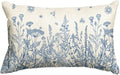 AVOIN colorlife Wildflowers Spring Summer Antique Herbs Blue Throw Pillow Cover, 12 x 20 Inch Flower Cushion Case Decoration for Sofa Couch