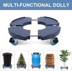 W B D WEIBIDA 2 Pack Plant Roller with Wheels Heavy Duty 440 Pounds, Size-Adjustable Rolling Planter Base with Casters, Round Dolly Cart for Potted Plant, Trash Can and Tiered Planters