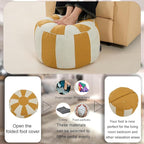 Louis Donné Unstuffed Pouf Ottoman Foot Rest Cover Waterproof Tech Fabric Small Ottoman with Storage Multifunctional Folding Pouf Cover for Living Room, Bedroom or Balcony ONLY Cover