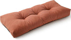 SUNROX LokGrip Non Slip Tufted Memory Foam Bench Cushion, FadeShield Water Resistant Durable Thicken Outdoor/Indoor Bench Seat Pads 42x16x4 inch, Terracotta