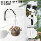 Gtongoko 2 Pack 10 Inch Plant Hangers Outdoor Metal, Plant Hooks for Wall Indoor, Outdoor Hooks for Hanging Bird Feeders, Plant Bracket, Lanterns, Wind Chinme, Black