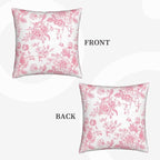 Pink and White Floral Pillow Covers 20x20 Set of 2, Vintage Chinoiserie Flower Throw Pillow Covers Outdoor Decorative Pillow Case for Couch Bed Sofa Cushion Home Decor