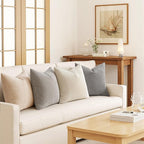 MIULEE Boho Farmhouse Decorative Pillow Covers 18x18 Inch Set of 4 Rustic Modern Home Decor Couch Throw Pillows Corduroy Pillowcases for Sofa Living Room Bed Neutral