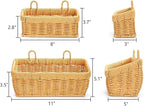 ZEAYEA Set of 2 Cute Small Wall Hanging Basket, Hand-Woven Hanging Organizer Basket for Onion Garlic, Boho Plastic Fruit Storage Baskets with Hanger for Kitchen Bathroom Laundry Living Room Home Decor