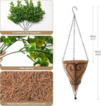 Artificial Faux Hanging Plants Basket for Spring Summer Outdoor Decoration, Fake Eucalyptus Plant UV Resistant Look Real for Outside Porch Home Patio Balcony Yard(Eucalyptus)