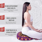 Mandala Meditation Cushion, Boho Meditation Mat, Meditation Pillows for Sitting on Floor, Cushions for Sitting in Home and Outdoor, Round Floor Pillows Cushion Seating for Yoga Accessories 22'' X 22''