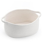 Cute Woven Easter Basket with Handle, Baskets for Gifts Empty, Present Containers for Raffle Baby Shower Burr Basket, Decorative Organizer Box for Storage Baby Toy, 13" D x 8" W x 6" H