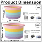 115L Large Blanket Basket,23.6" L x 23.6" W x 15.7" H Rope Woven Baskets with Handles, Toys Storage Bins,Laundry Basket Perfect for Living Room, Nursery,Bedroom,Home Organization,Colorful