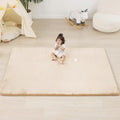 1.3" Thick Baby Floor Play Mat 59x79, Basic Padded Foam Mat for Tummy Time Crawling, Non Slip Cushioned for Babies Toddlers Infants Kids (Beige)