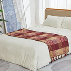 amorus Bohemian Throw Blanket (Red Plaid, 60 x 75 in)