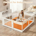Waterproof Baby Play Mat for Floor Memory Foam 50 * 50 Cushion Playpen Playmat Tummy Time Crawling Mat Nursery Rug Thick Pad Create Soft & Safe Area for Infants,Toddler,Kid,Orange