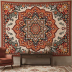 Accnicc Vintage Floral Mandala Tapestry Wall Hanging Boho Flower Tapestry Aesthetic Retro Bohemian Hippie Indian Cute Large Tapestries for Bedroom Living Room Dorm Decor 80 x 60 Inch