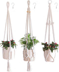3 Pack Macrame Plant Hangers Handmade Woven Boho Hanging Planters for Indoor Plants Window Balcony Home Decor