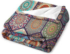 Boho Floral Throw Blanket Vintage Bohemian Flower Patterned Blanket for Sofa Bed Couch Chair Or Dorm 70"x80"