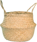 LiloCraft Seagrass Plant Basket Large (12x11inches) - TheMulti-Functional Home Decor Storage Solution with Eco-Friendly, Woven Basket Planter Indoor with Handles, Round Boho Plant Pot
