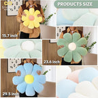 Sioloc Flower Shaped Throw Pillow - Butt Cushion & Seating Cushion, Cute Room Decor & Plush Pillow for Bedroom Sofa Chair (Green, 29.5" )
