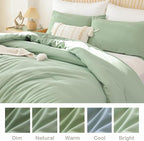 ROSGONIA King Size Sage Green Comforter Set - 3 Piece Bedding Set with Boho Style, Lightweight Down Alternative Comforter, Cozy Blanket Bedspreads Quilt for All Seasons