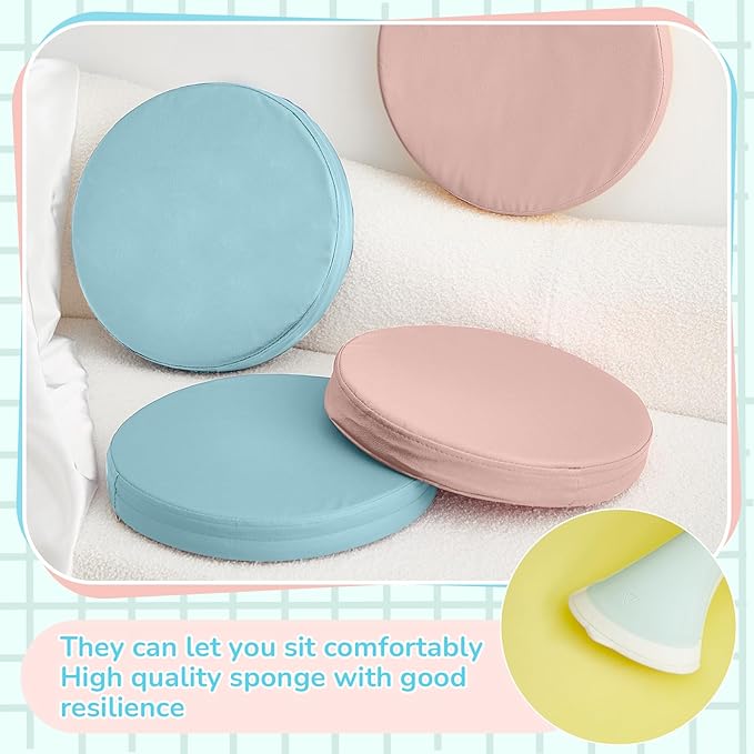 Juexica 2 Pcs Extra Thick Flexible Seating Floor Cushions Assorted Colored Pillow Floor Cushions for Classroom Soft Flexible Seating for Kids Learning Sitting Daycare School Chair (Blue and Pink)