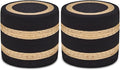 Wimarsbon 2Pcs Pouf Ottomans, Natural Seagrass Foot Stool, Hand Weaving Round Ottoman, Boho Decorative Seat, Jute Braided Pouffe Poof Accent Sitting Footrest for Living Room (18inch 68LH)
