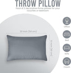 Utopia Bedding 12x20 Pillow Inserts, Set of 2, Grey – Indoor Decorative Throw Pillows for Bed, Sofa & Couch – Soft, Supportive & Fluffy Cushion Inserts