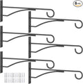 8" Plant Hangers 6 Pack, Hanging Plant Bracket for Wall Fence Porch Outdoor Indoor, Metal Plant Hooks for Basket, Flower, Planter, Feeder, Lantern, Wind Chime