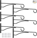 8" Plant Hangers 6 Pack, Hanging Plant Bracket for Wall Fence Porch Outdoor Indoor, Metal Plant Hooks for Basket, Flower, Planter, Feeder, Lantern, Wind Chime