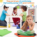 Suzile 12 Pcs 12'' Square Floor Cushions for Kids Classroom Flexible Floor Seating Elementary with Handles Classroom Carpet Cushions for Adults Toddlers Daycare Preschool School(Bright Color)
