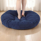 Extra Large Floor Pillow 35 Inch Round Floor Meditation Cushion Papasan Swing Cushion for Adults Oversized Playroom Pillows Big Pillow for Yoga Living Room Sofa Balcony(Dark Blue, Classic)