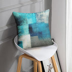 Britimes Throw Pillow Covers Modern Home Art Decor, 20 x 20 Inches Set of 2 Pillow Cases Decorative, Abstract Oil Painting Pillowcases for Bedroom, Cushion Couch Sofa, Living Room, Teal Peacock Blue