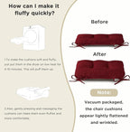 AddGrace Chair Cushions for Dining Chairs Set of 1 Kitchen Seat Cushions with Ties and Non Slip Backing Tufted Indoor Seat Pad for Kitchen Dining Room 18" x 17" x 3" Burgundy