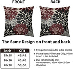 Black Burgundy Pillow Covers 20X20 Inch Set of 2, Spring Summer Floral Dahlia Flower Cream Decorative Throw Pillow Covers Outdoor Modern Farmhouse Cushion Case for Home Couch Sofa Bed Decor