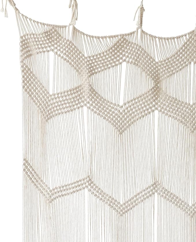 Flber Macrame Curtain Window Macrame Room Divider Doorway Curtain Boho Macrame Wall Hanging Living Room Bedroom Decor 42" W x 75" H