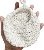 PATIKIL Hanging Fruit Baskets for Kitchen, Mini Size Teardrop Home Decor Storage Hand-Woven Wall Hanging Basket for Garlic Potato Vegetable, Beige