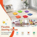Costzon 6-Piece 16 inch Kids Floor Cushion, 2.5" Thick Waterproof Daycare Preschool Square Foam Cushion with Handle for Toddlers, Soft Flexible Seating for Classroom, Home, Kindergarten or Nursery