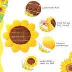 Coume 2 Pieces 3D Sunflower Flower Floor Pillow Seating Cushion Mat Sunflower Shaped Throw Pillow Yellow Chair Pads Decorative Plush for Bed Car Chair Sofa Office Gifts(15 Inch)