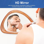 MAGFLERUM Asymmetrical Mirror Set of 2, 15 * 10 inch Irregular Wall Mirror, Small Wood Mirror, Hanging Vertically and Horizontally. Mirrors for Wall Decor (Red Walnut)