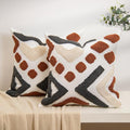 lifein Boho Pillow Covers 18x18 Set of 2 Boho Tufted Throw Pillow Covers Aesthetic Decorative Cushion Covers Farmhouse Pillow Case for Couch Sofa Bed Living Room,Home Decor