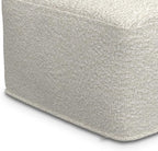 SIMPLIHOME Chantal Square Pouf - 18 inch Wide Upholstered Boucle Fabric Ottoman in Ivory, Contemporary Footstool, Coffee Table or Extra Seating for Living Room or Bedroom, Assembled