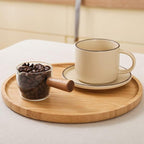 2 Pack Bamboo Saucer, 10.5 inch Plant Saucer, 10" Cactus Plant Tray, Round Bamboo Tray for Modern Ceramic Flower Pot, Planter Pot Tray, Also Use Cup Holder, Spoon Holder, Kitchen Utensil Rest