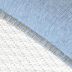 CaliTime Throw Pillow Covers Decorative 12 X 20 Inches Pack of 2 Cotton Thread Stitching Edges Solid Dyed Soft Chenille Cushion Cases for Couch Sofa Bed Living Room Farmhouse Baby Blue