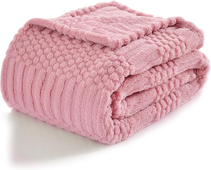 lifein Throw Blanket for Couch-Pink Boho Throw Blanket, Soft Fleece Plush Lightweight Blankets&Throws for Spring, Fuzzy Decorative Blankets for Livingroom Bed Sofa Chair (50x60, Pink)