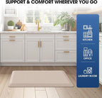 Mattitude Kitchen Mat Cushioned Anti-Fatigue Floor Mat Water Resistant Non-Slip Mats and Rugs Standing and Comfort Desk Mats for House Sink Office Laundry (Beige, 17.3"x28")