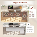 KIMODE Anti Fatigue Kitchen Mats for Floor 2 Piece, Farmhouse Kitchen Rugs, Non Slip Waterproof Kitchen Floor Mats, Memory Foam Standing Mats for Sink Laundry Office Desk Red 20"x71"+20"x32"