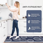 LuxStep Kitchen Mat Waterproof Kitchen Rugs for Floor Cushioned Anti-Fatigue Mat Non-Slip Standing Desk Mat Comfort Floor Mats for House Sink Office 17.3" x 60" Blue